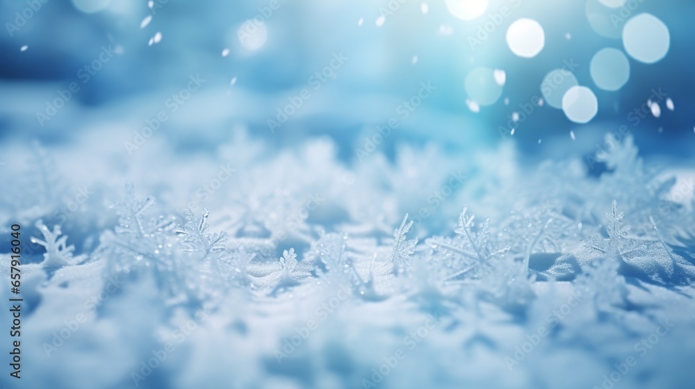 Beautiful winter nature background macro. Icy crystal texture under snow in winter in snowfall Beautiful winter nature background macro. Icy crystal texture under snow in winter in snowfall