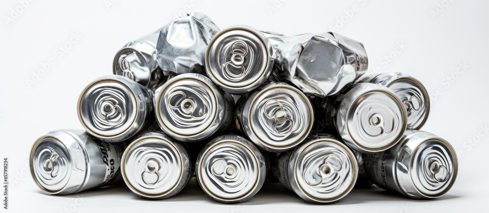 Recyclable metal bales from beverage can waste Recyclable metal bales from beverage can waste