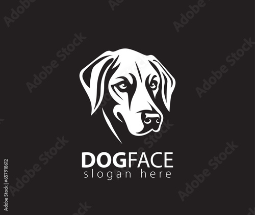 Vector of a dog head on white background, Pet stock illustration logo