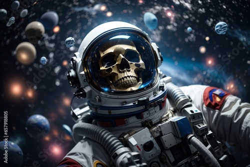 astronaut skeleton in space