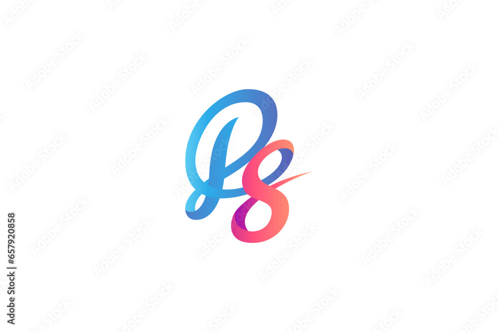Fototapeta premium RS letter logo with 3d design in color gradient