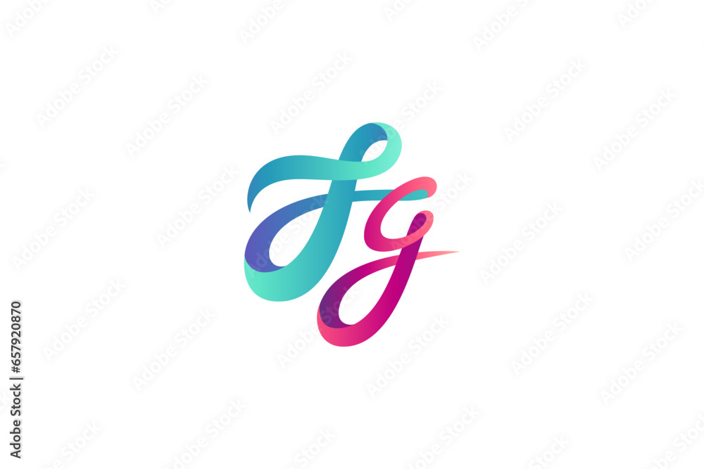 Fototapeta premium Sg letter logo with 3d design in color gradient