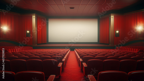 empty red cinema theater