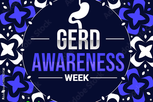 Gerd awareness week is observed in november every year  disease background design concept. Gastroesophageal reflux disease week wallpaper backdrop