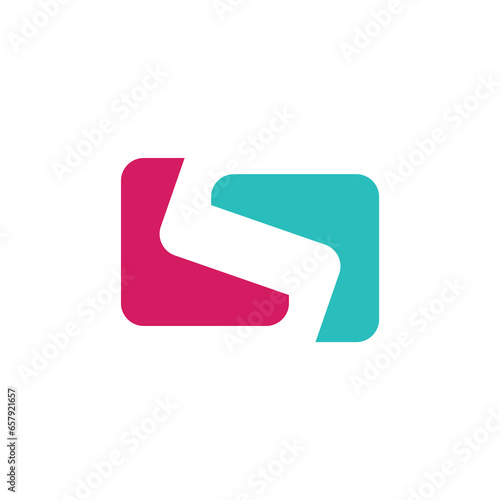 stylish letter S vector logo in square box.