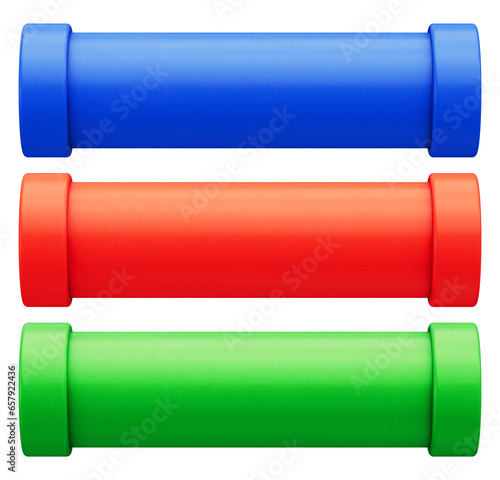 Fototapeta Naklejka Na Ścianę i Meble -  Blue, Red, and Green Pipe - 3D illustration