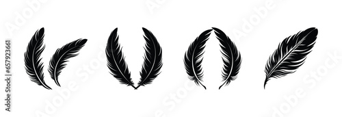 Bird Feather vector silhouette design. photo