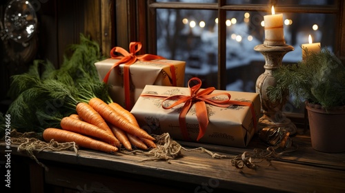 Saint Nicholas Day carrots and an envelope