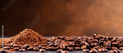 Brown wall with coffee beans