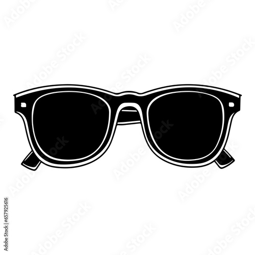 Hand drawn eye glasses textured vector illustration.