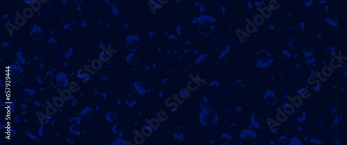 Dark blue water splashes texture art vector background cover design, poster, cover, banner, flyer, cards. Grunge liquid backdrop. Close up macro details. Drops.