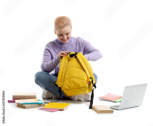 Female student with backpac...