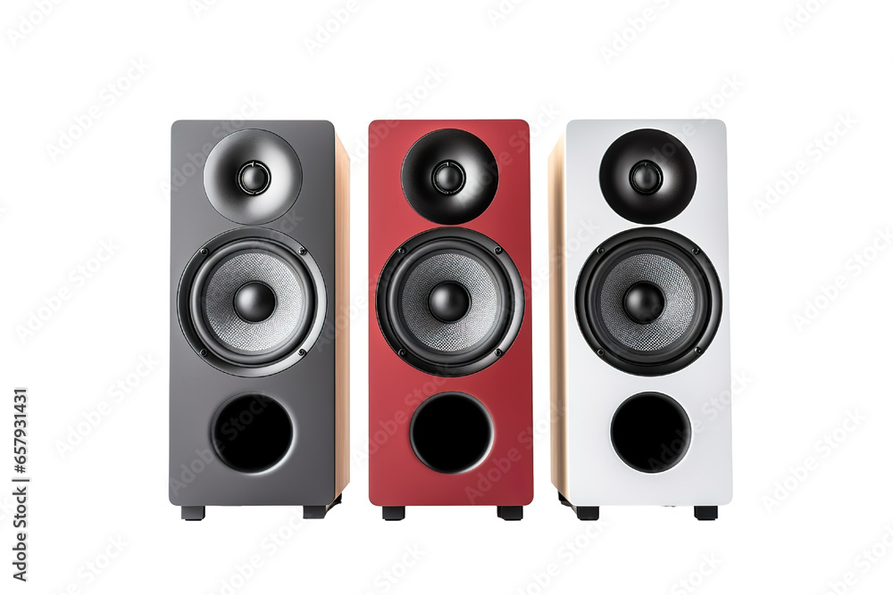 Fototapeta premium stack audio music speaker on a white background PNG