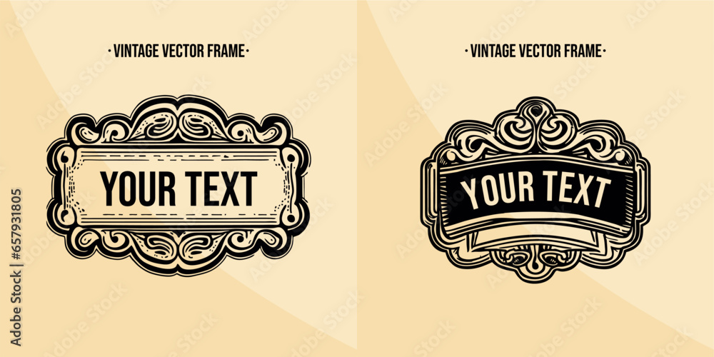 Vintage frame for writing text of message