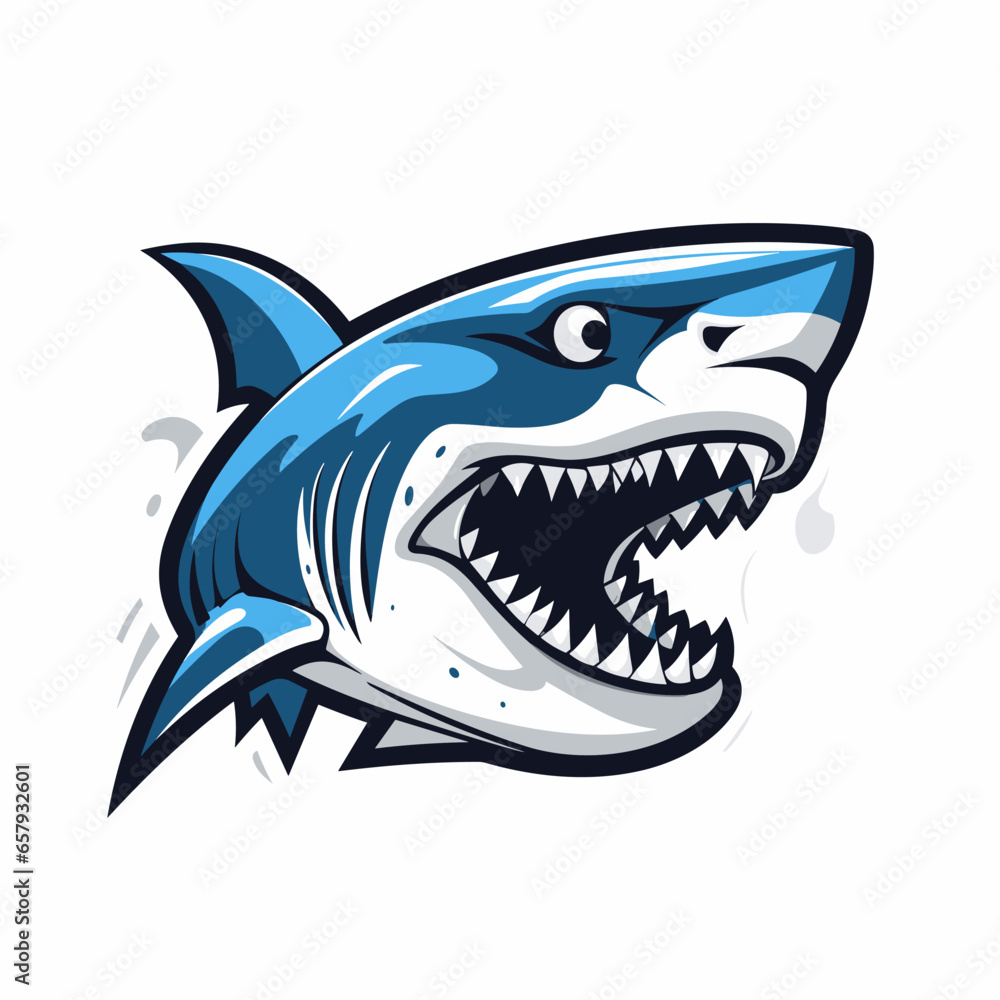 Naklejka premium agressive shark | Generative AI
