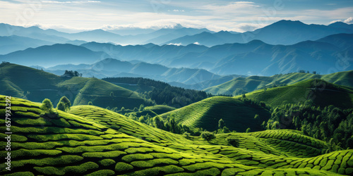 Tea Plantation Landscape. G...