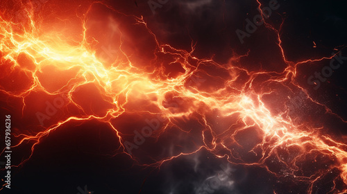 lightning action different sides, namely colored mystical lighting generative ai photo