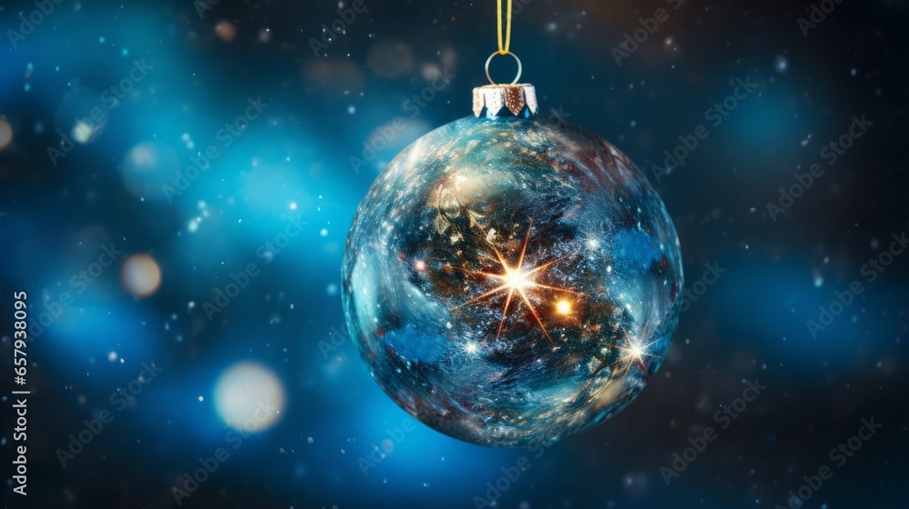 A glass ornament hanging from a string A glass ornament hanging from a string