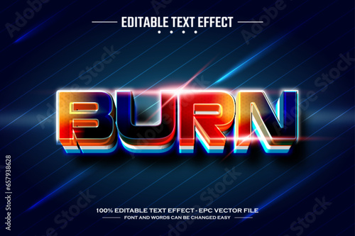 Burn 3D editable text effect template