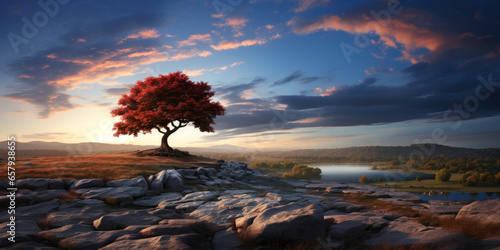 Tranquil landscape. Generat...
