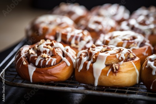 Mouthwatering Delight of Homemade Finnish Korvapuustit: Delectable Cinnamon Buns Tempt Taste Buds with Sweet Aromas, a Popular Breakfast Pastry and Coffee Companion