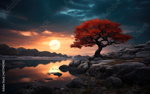 Tranquil landscape. Generat...