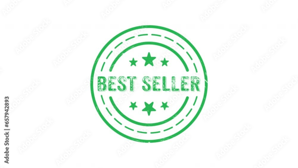 2D Animation of Best Seller Stamp Isolated On White Background 2D Animation of Best Seller Stamp Isolated On White Background