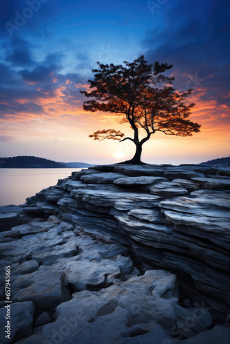 Tranquil landscape. Generat...