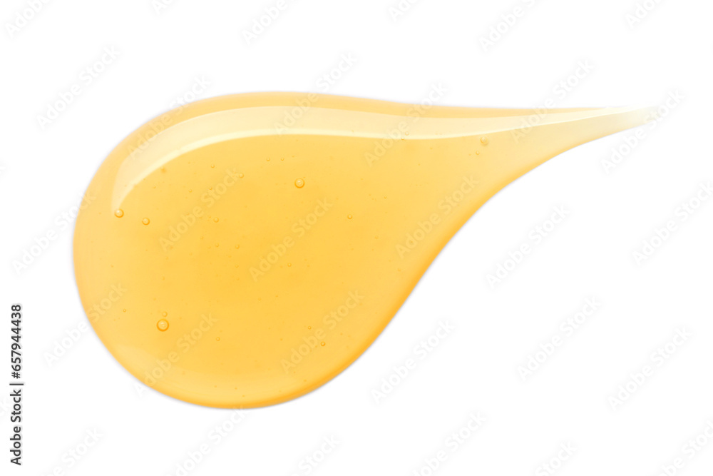 Drop of tasty natural honey isolated on white, top view Drop of tasty natural honey isolated on white, top view