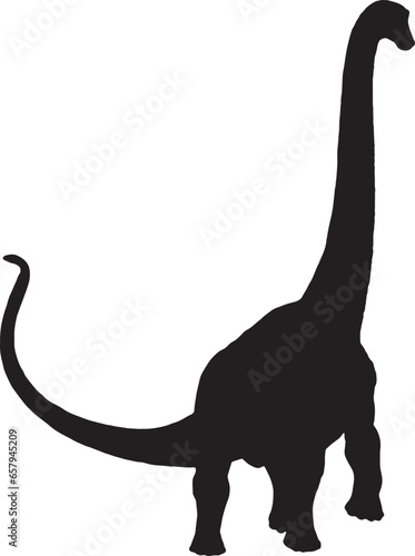 Brontosaurus black silhouette isolated background © meen_na
