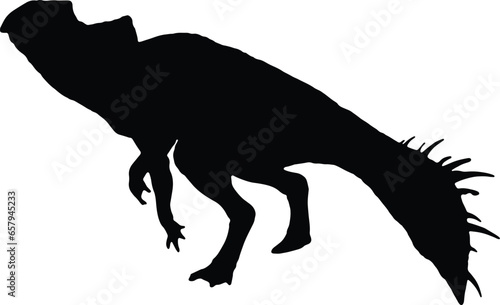 Protoceratops black silhouette isolated background