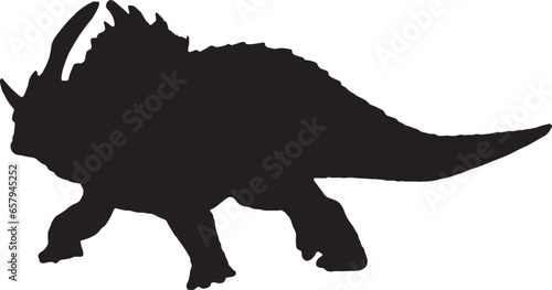 Sinoceratops black silhouette isolated background