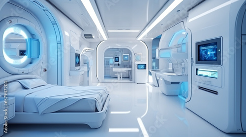 photorealistic detailed futuristic interior design, cute colored room, with generative ai