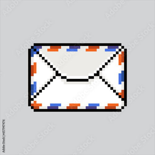 Pixel art illustration letter mail. Pixelated Mail. Letter mail office
icon pixelated for the pixel art game and icon for website and video game.
old school retro.