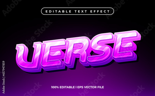 Verse text effect editable video cover and banner text style, 3d typography template