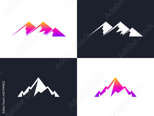 Set of modern mountain logo icon vector template 