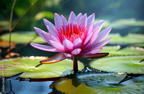 Blue water lily flower  beautiful blue lotus flower  