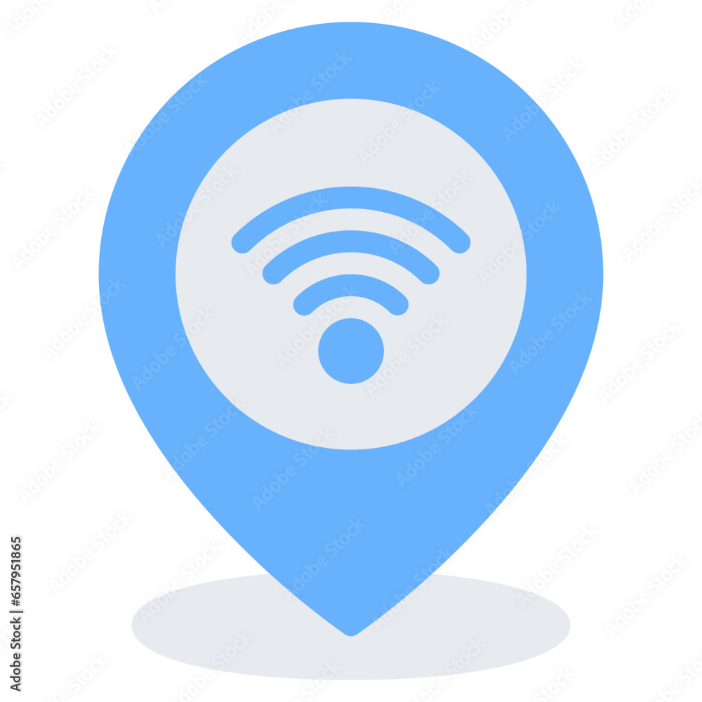 Wifi Location Icon, Flat style icon vector illustration, Suitable for website, mobile app, print, presentation, infographic and any other project. Wifi Location Icon, Flat style icon vector illustration, Suitable for website, mobile app, print, presentation, infographic and any other project.