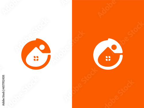 Abstract chameleon logo icon vector template 