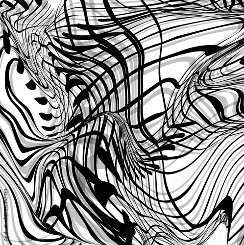 Abstraction with distorted lines and thickenings
