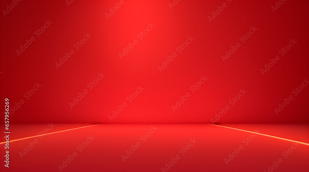 Obraz premium The red background has beautiful straight light lines.