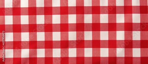 Checkered tablecloth red background with space for text