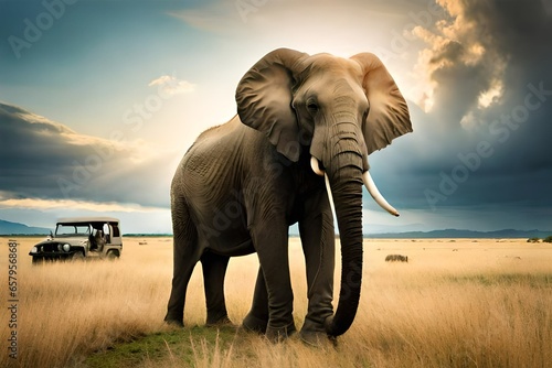  elephant in the savanna travel summer for safari