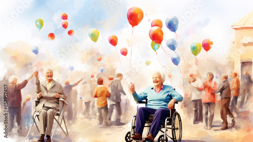 illustration of activity daily living for dementia and elderly 