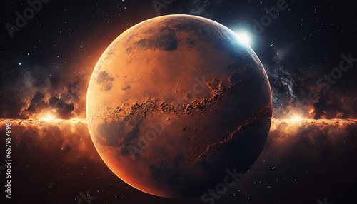 Foto Stylized Illustration of Mars