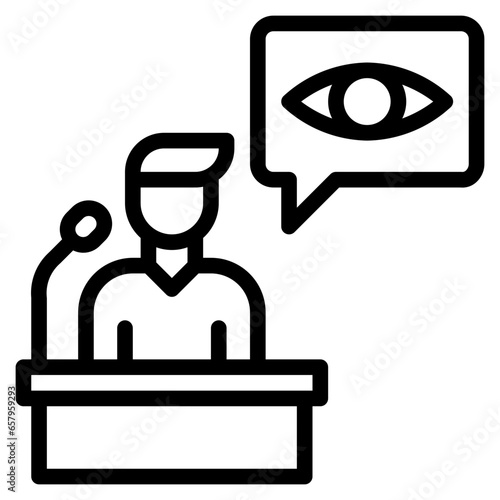 Witness Icon, Line style icon vector illustration, Suitable for website, mobile app, print, presentation, infographic and any other project.