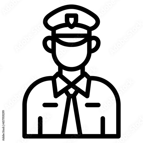 Police Icon, Line style icon vector illustration, Suitable for website, mobile app, print, presentation, infographic and any other project.