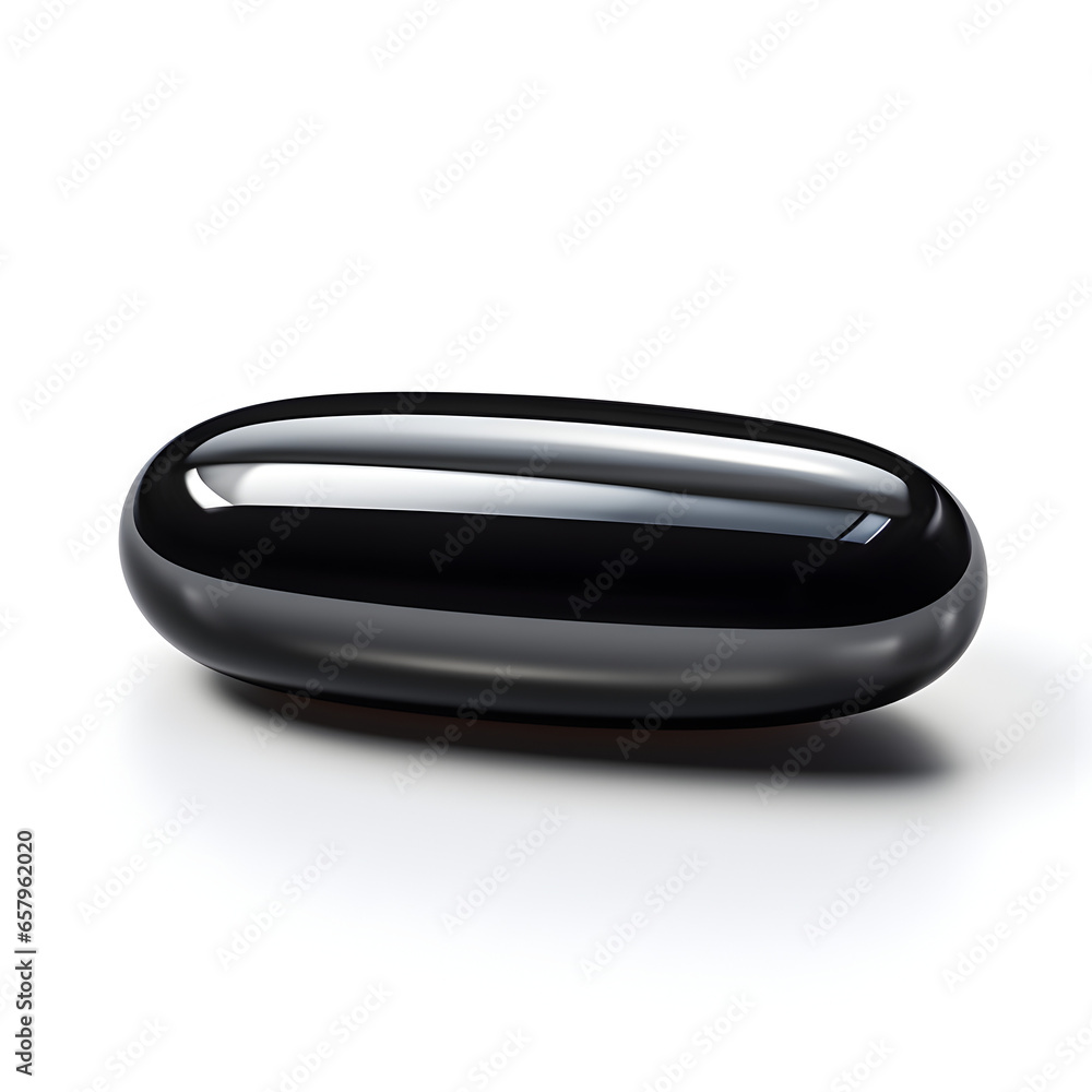 Black Gel Pill isolated with a white background. Generative ai. Black Gel Pill isolated with a white background. Generative ai.