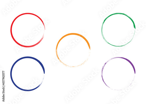 Enso zen stroke colorful circle japanese brush symbol vector illustration.