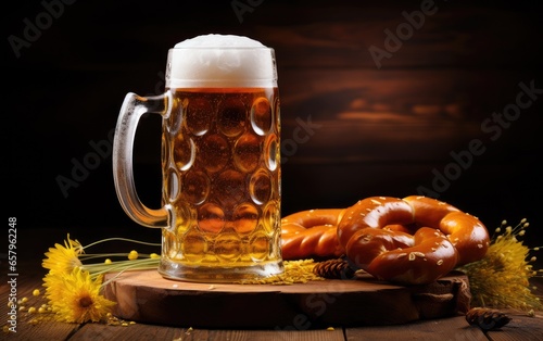 A frosty mug of fresh beer ...